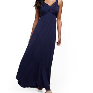 Navy Blue Goddess Maxi Dress Empire Waist, size Medium